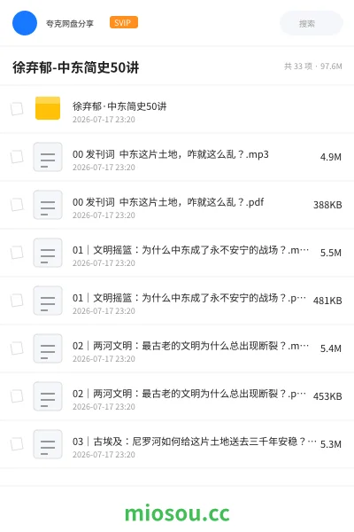 《徐弃郁-中东简史50讲》教程学习资源封面