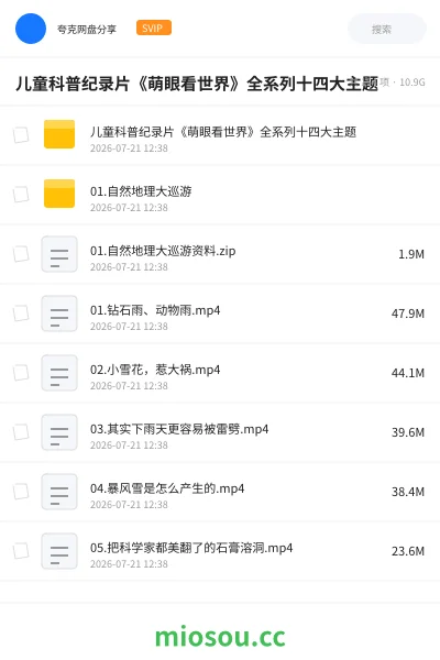 《儿童科普纪录片《萌眼看世界》全系列十四大主题》纪录片学习资源封面