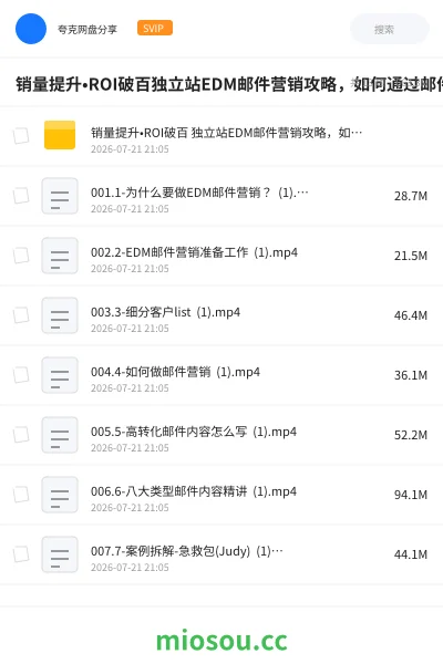 《销量提升•ROI破百独立站EDM邮件营销攻略,如何通过邮件营销每年获得100万美金销售额》教程网盘|学习资源网盘