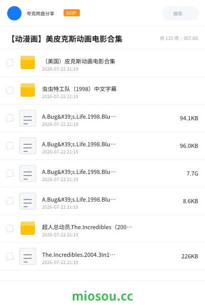 《（美国）皮克斯动画电影合集》动画网盘｜学习资源网盘