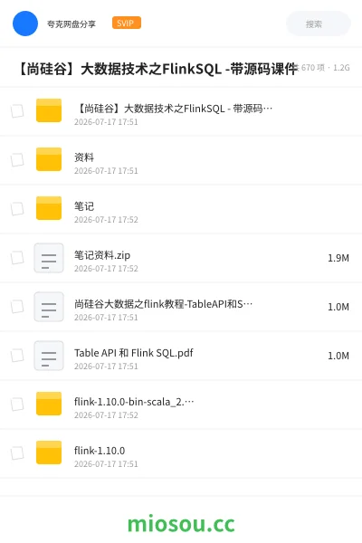 《【尚硅谷】大数据技术之FlinkSQL -带源码课件》教程学习资源封面