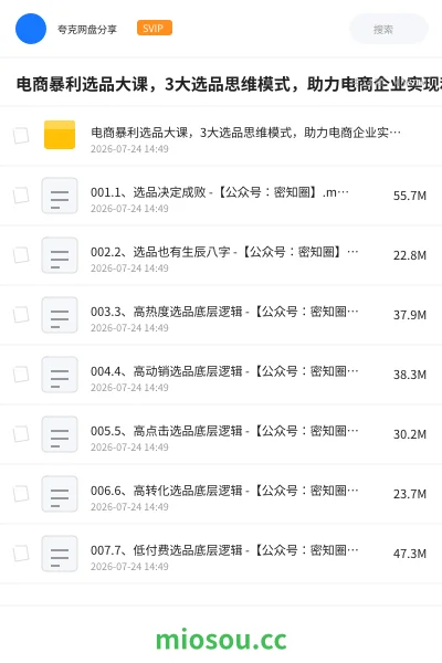《电商暴利选品大课,3大选品思维模式,助力电商企业实现利润突破》教程网盘|学习资源网盘