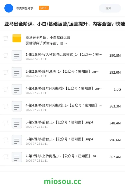《亚马逊全阶课,小白/基础运营/运营提升,内容全面,快速提升》教程网盘|学习资源网盘