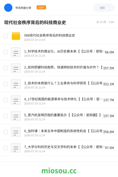 《现代社会秩序背后的科技商业史》教程网盘|学习资源网盘