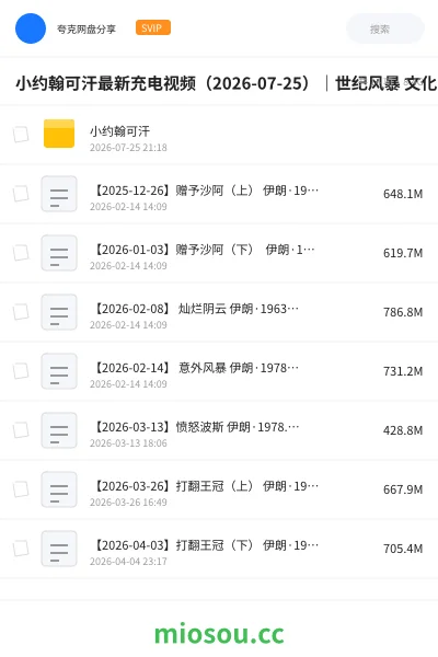 《小约翰可汗最新充电视频(2026-07-25)|世纪风暴 文化革命 伊朗·1980【附往期合集】》纪录片网盘|学习资源网盘