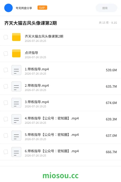 《齐天大猫古风头像课第2期》教程网盘|学习资源网盘