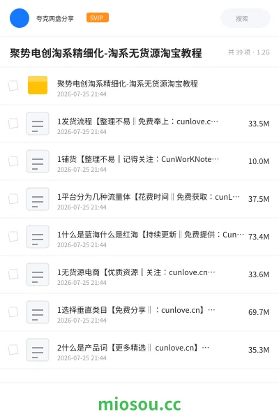 《聚势电创淘系精细化-淘系无货源淘宝教程》教程网盘|学习资源网盘