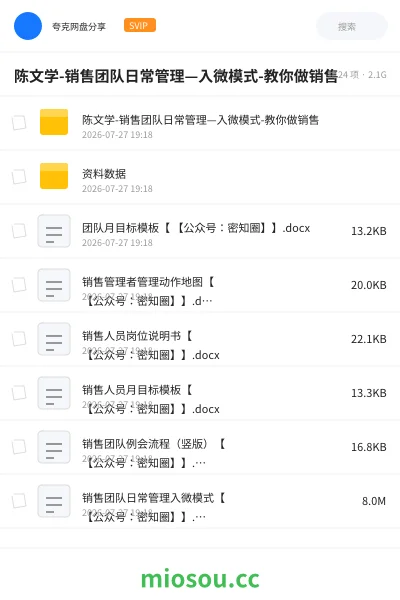 《陈文学-销售团队日常管理—入微模式-教你做销售》教程网盘|学习资源网盘