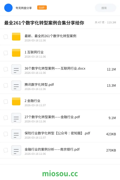 《最全261个数字化转型案例合集分享给你》教程网盘|学习资源网盘