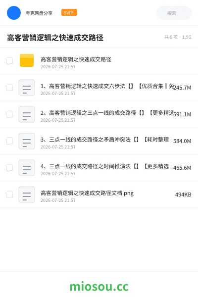 《高客营销逻辑之快速成交路径》教程网盘|学习资源网盘