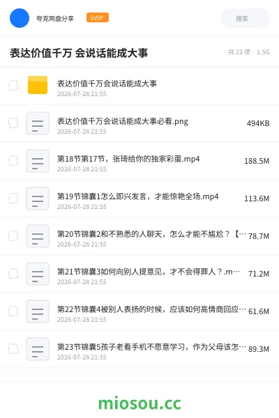 《表达价值千万 会说话能成大事》教程网盘|学习资源网盘