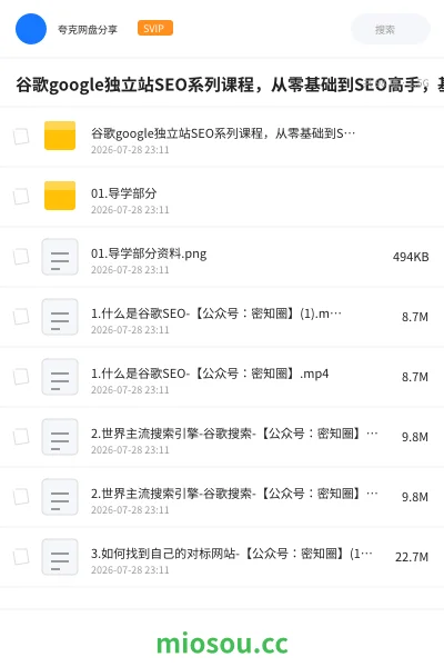《谷歌google独立站SEO系列课程,从零基础到SEO高手,基础知识到高级技巧的覆盖》人工智能网盘|学习资源网盘