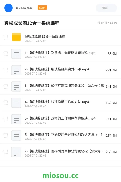 《轻松成长圈12合一系统课程》教程网盘|学习资源网盘