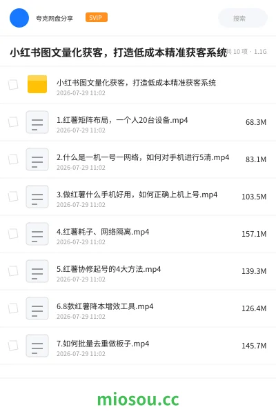 《小红书图文量化获客 ,打造低成本精准获客系统》人工智能网盘|学习资源网盘