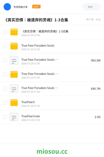 《《真实恐惧：被遗弃的灵魂》1-3合集》游戏网盘｜学习资源网盘