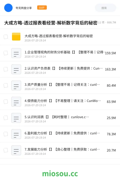 《大成方略-透过报表看经营-解析数字背后的秘密》人工智能网盘|学习资源网盘
