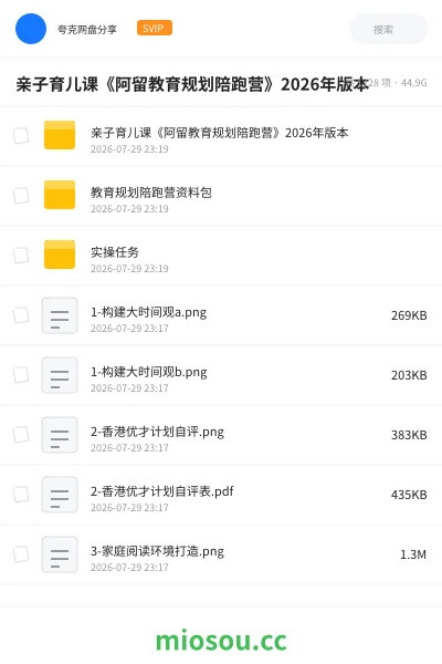 《亲子育儿课《阿留教育规划陪跑营》2026年版本》教程网盘|学习资源网盘