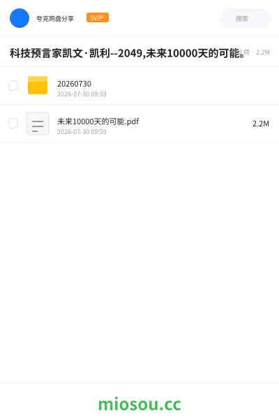 《科技预言家凯文·凯利--2049,未来10000天的可能。》书籍学习资源封面
