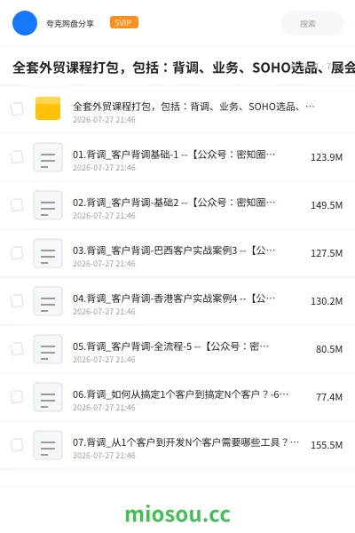 《全套外贸课程打包,包括:背调、业务、SOHO选品、展会等》教程学习资源封面