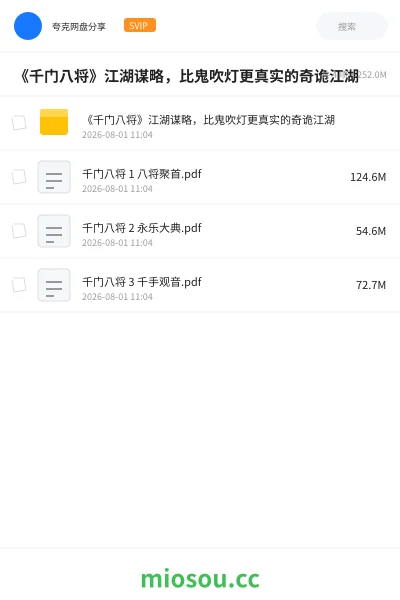 《《千门八将》江湖谋略,比鬼吹灯更真实的奇诡江湖》小说学习资源封面