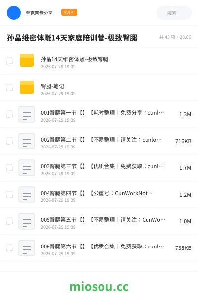 《孙晶维密体雕14天家庭陪训营-极致臀腿》教程学习资源封面