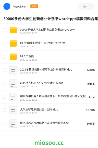 《30000多份大学生创新创业计划书word+ppt模板资料合集》教程网盘|学习资源网盘