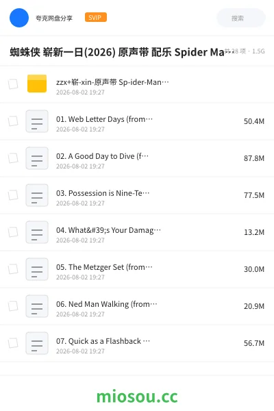 《蜘蛛侠 崭新一日(2026) 原声带 配乐 Spider Man Brand New Day (ost) (2026) FLAC 24Bit 96kHz》音乐网盘|学习资源网盘