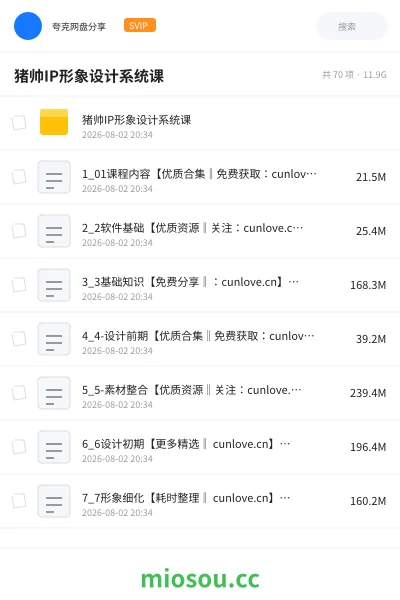 《猪帅IP形象设计系统课》教程网盘｜学习资源网盘