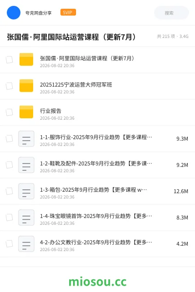 《张国儒·阿里国际站运营课程（更新7月）》教程网盘｜学习资源网盘