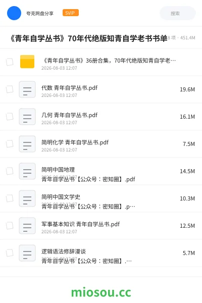 《《青年自学丛书》70年代绝版知青自学老书书单》书籍网盘|学习资源网盘