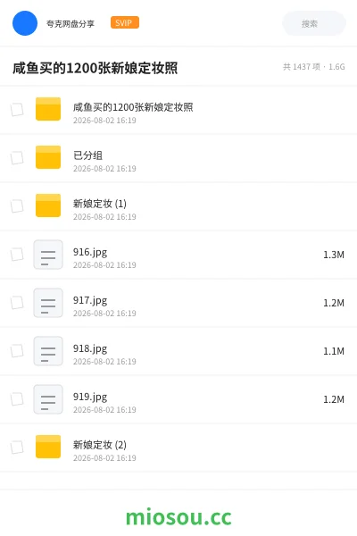 《咸鱼买的1200张新娘定妆照》其他网盘|学习资源网盘