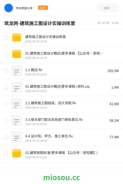 《筑龙网-建筑施工图设计实操训练营》建筑学习资源封面