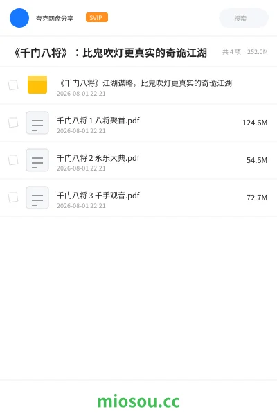 《📚《千门八将》:比鬼吹灯更真实的奇诡江湖》书籍学习资源封面