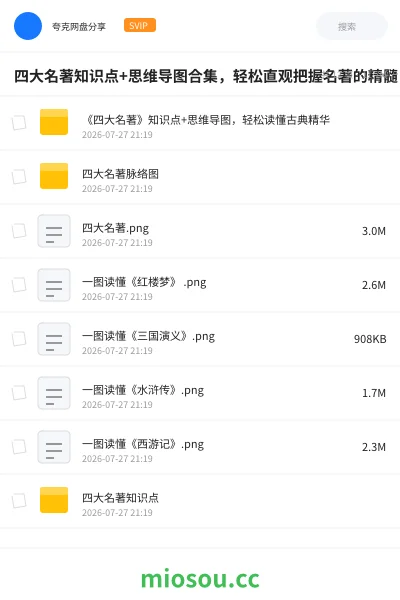 《四大名著知识点+思维导图合集,轻松直观把握名著的精髓》教程网盘|学习资源网盘
