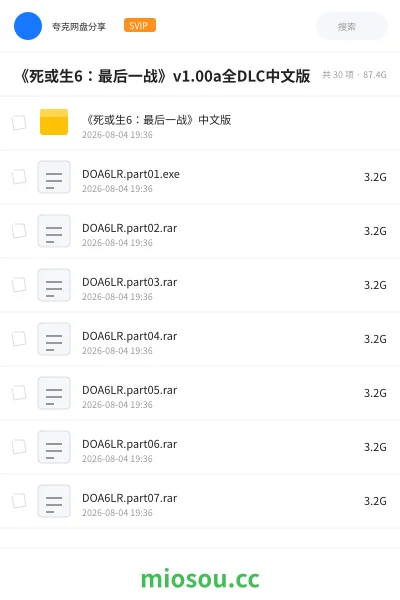《《死或生6:最后一战》v1.00a全DLC中文版》游戏网盘|学习资源网盘