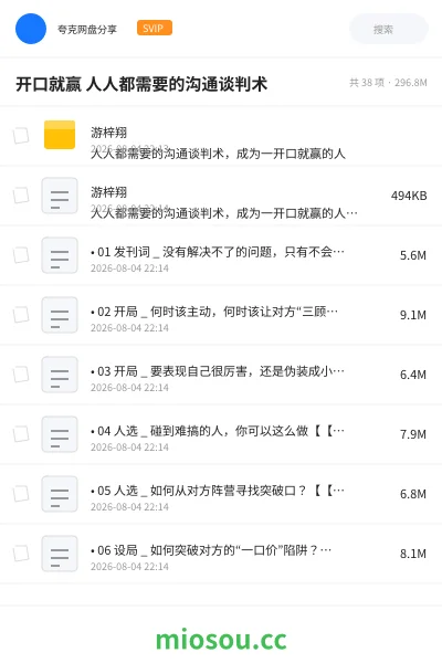 《开口就赢 人人都需要的沟通谈判术》教程学习资源封面