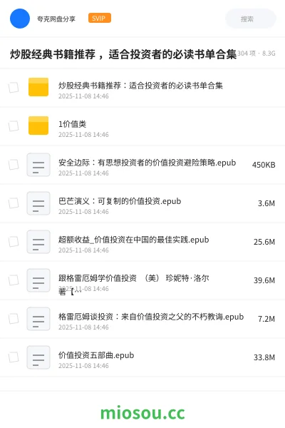 《炒股经典书籍推荐 ,适合投资者的必读书单合集》书籍学习资源封面