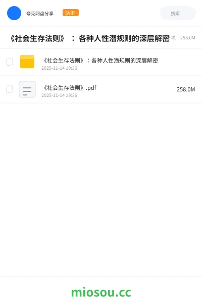 《《社会生存法则》 : 各种人性潜规则的深层解密》书籍学习资源封面