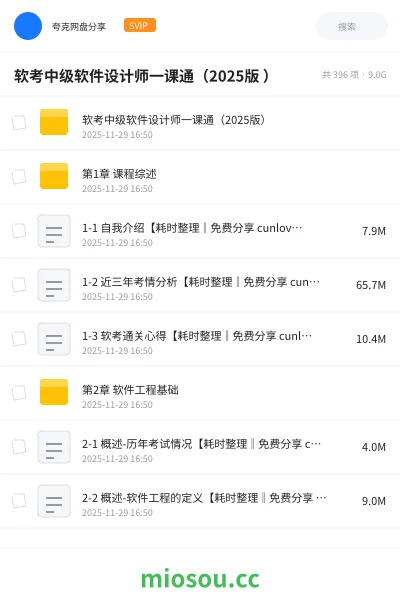 《软考中级软件设计师一课通(2025版 )》职业资格学习资源封面