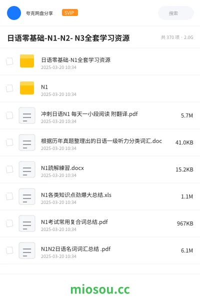 《日语零基础-N1-N2- N3全套学习资源》教程学习资源封面