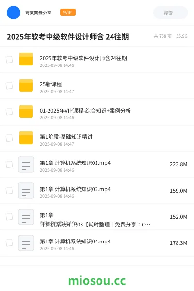 《2025年软考中级软件设计师含 24往期》职业资格学习资源封面