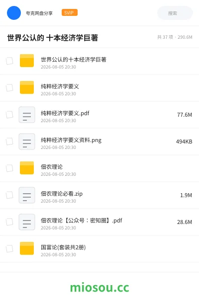 《世界公认的 十本经济学巨著》书籍学习资源封面