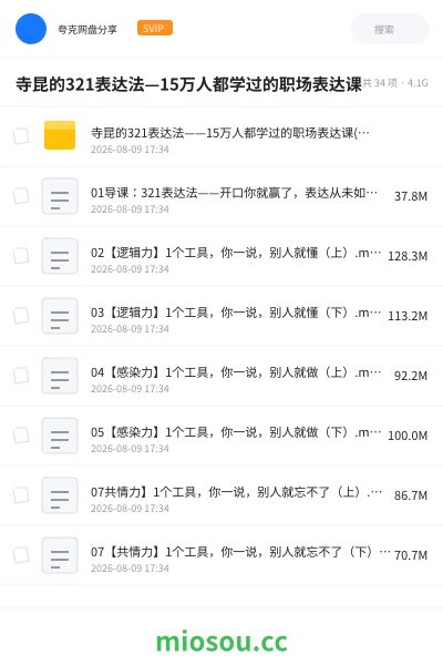 《寺昆的321表达法—15万人都学过的职场表达课》教程学习资源封面