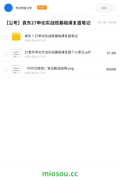 《袁东丨27申论实战班基础课复盘笔记》公考学习资源封面