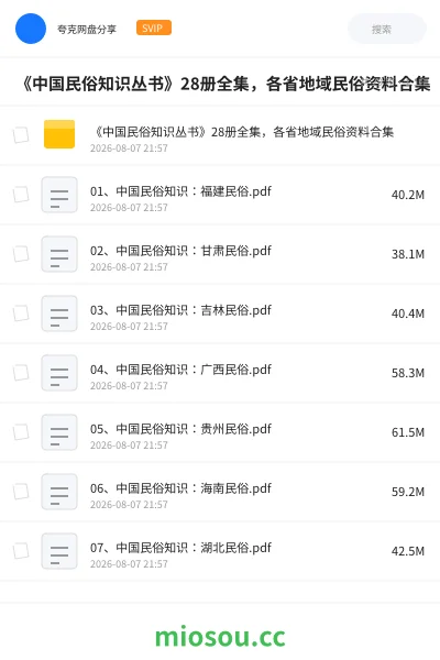 《📚《中国民俗知识丛书》28册全集,各省地域民俗资料合集》书籍学习资源封面