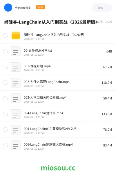 《尚硅谷-LangChain从入门到实战(2026最新版)》人工智能学习资源封面