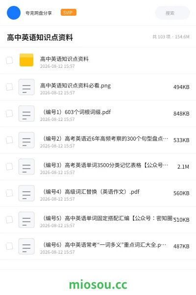 《高中英语知识点资料》英语学习资源封面