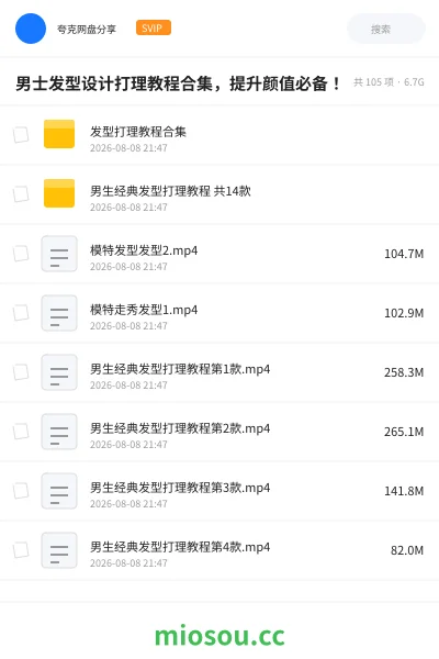 《男士发型设计打理教程合集,提升颜值必备!》教程学习资源封面