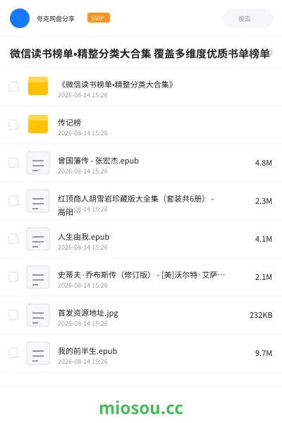 《微信读书榜单•精整分类大合集 覆盖多维度优质书单榜单》书籍学习资源封面