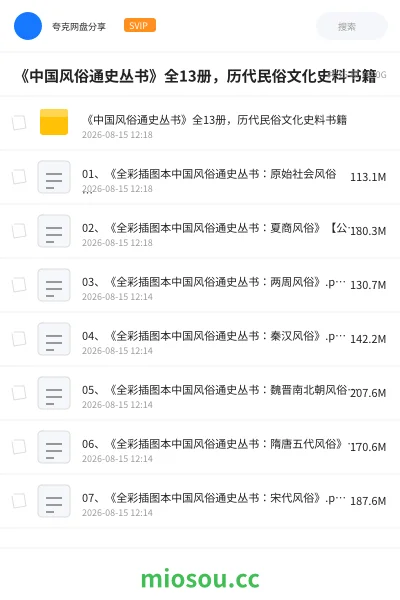 《《中国风俗通史丛书》全13册,历代民俗文化史料书籍》书籍学习资源封面